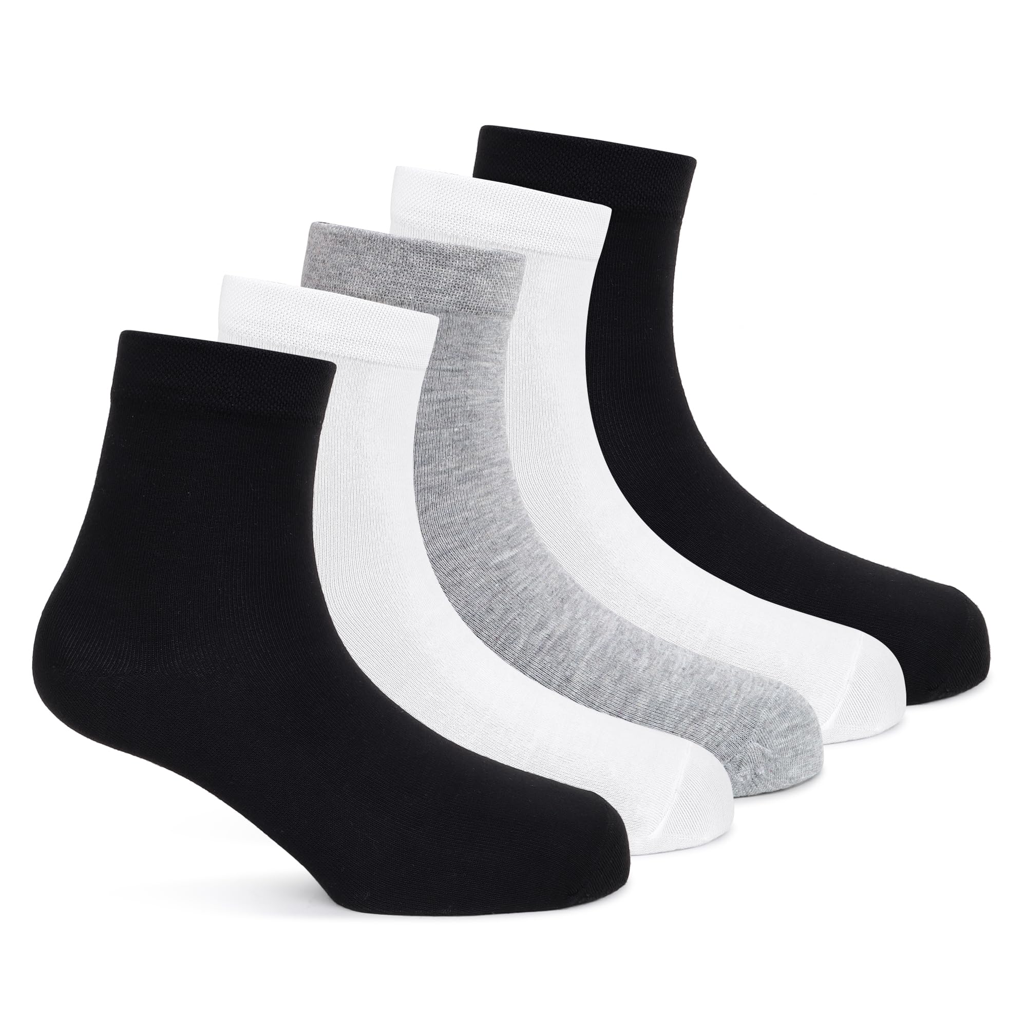 ENDEAVOUR WEAR Men Ankle Length Cotton Socks (Pack of 5), Assorted, Free Size