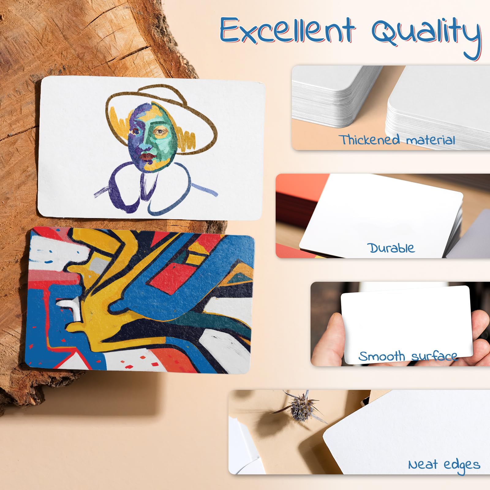 SeptCity Tarjetas de juego en blanco, 324 cartas personalizadas de tamaño póquer para juegos de cartas de bricolaje, aprendizaje de estudio, dejar un mensaje, escribir palabras y dibujar