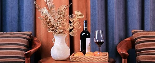 Miniatura 5 de Jarrón vintage de cristal marrón de 7.9 pulgadas, jarrón Art Deco con textura de mármol antiguo de doble oreja