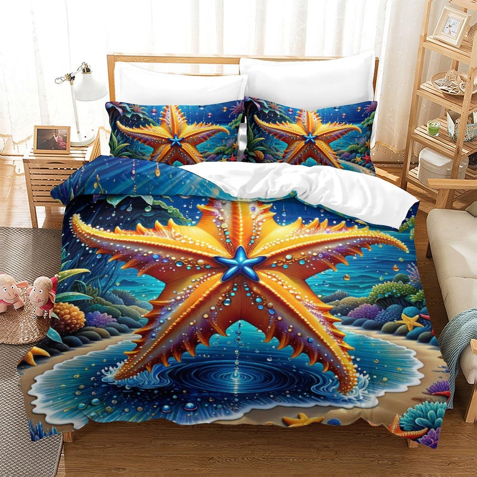 Housse de couette 3D étoiles ensemble de literie 3 pièces