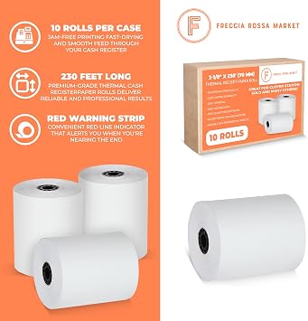 Point of Sale Thermal Paper, 3 1/8 X 230', 10 Rolls