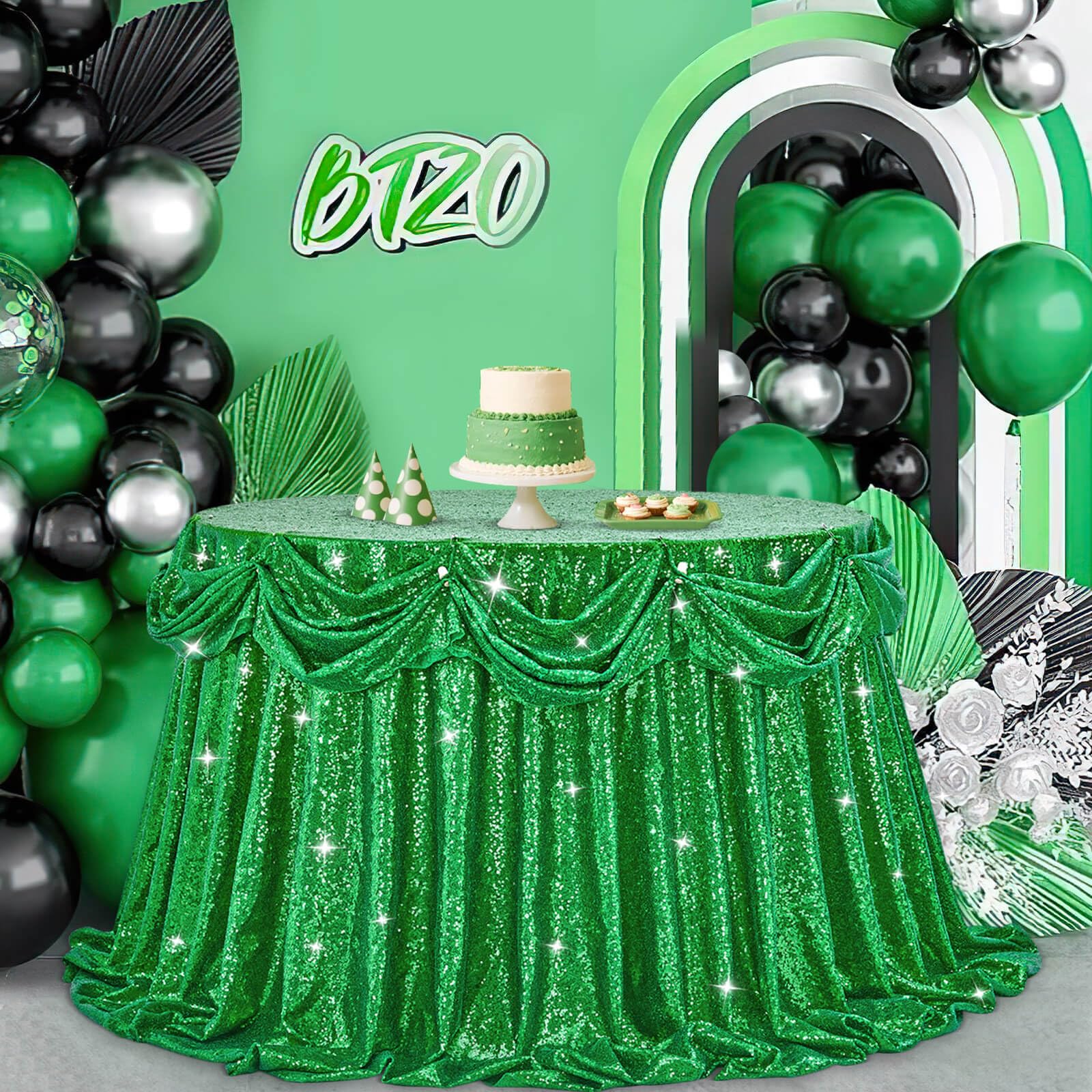 B-COOL Round Tablecloth Sequin Draping Decorations 120 Inch Tablecloths