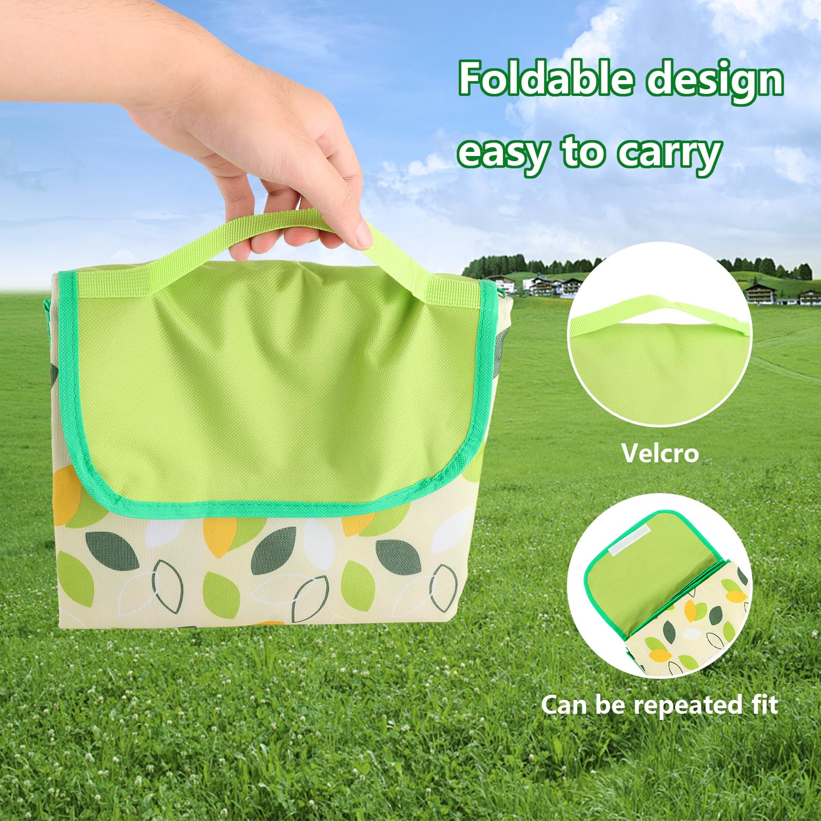 ASelected Picnic Blanket, Waterproof Picnic Mat 200x200cm Large Beach Blanket with Carrying Handle - Image 4