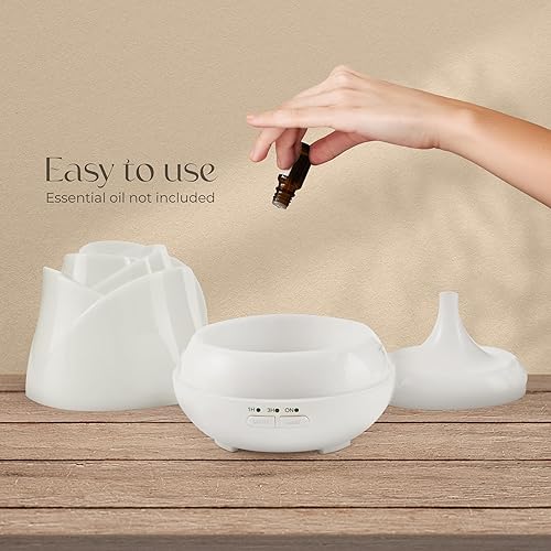 Miniatura 6 de Earnest Living Difusor de aceite esencial rosa de 5.1 fl oz, mini humidificador ultrasónico de aromaterapia para dormitorio, escritorio, sin BPA,