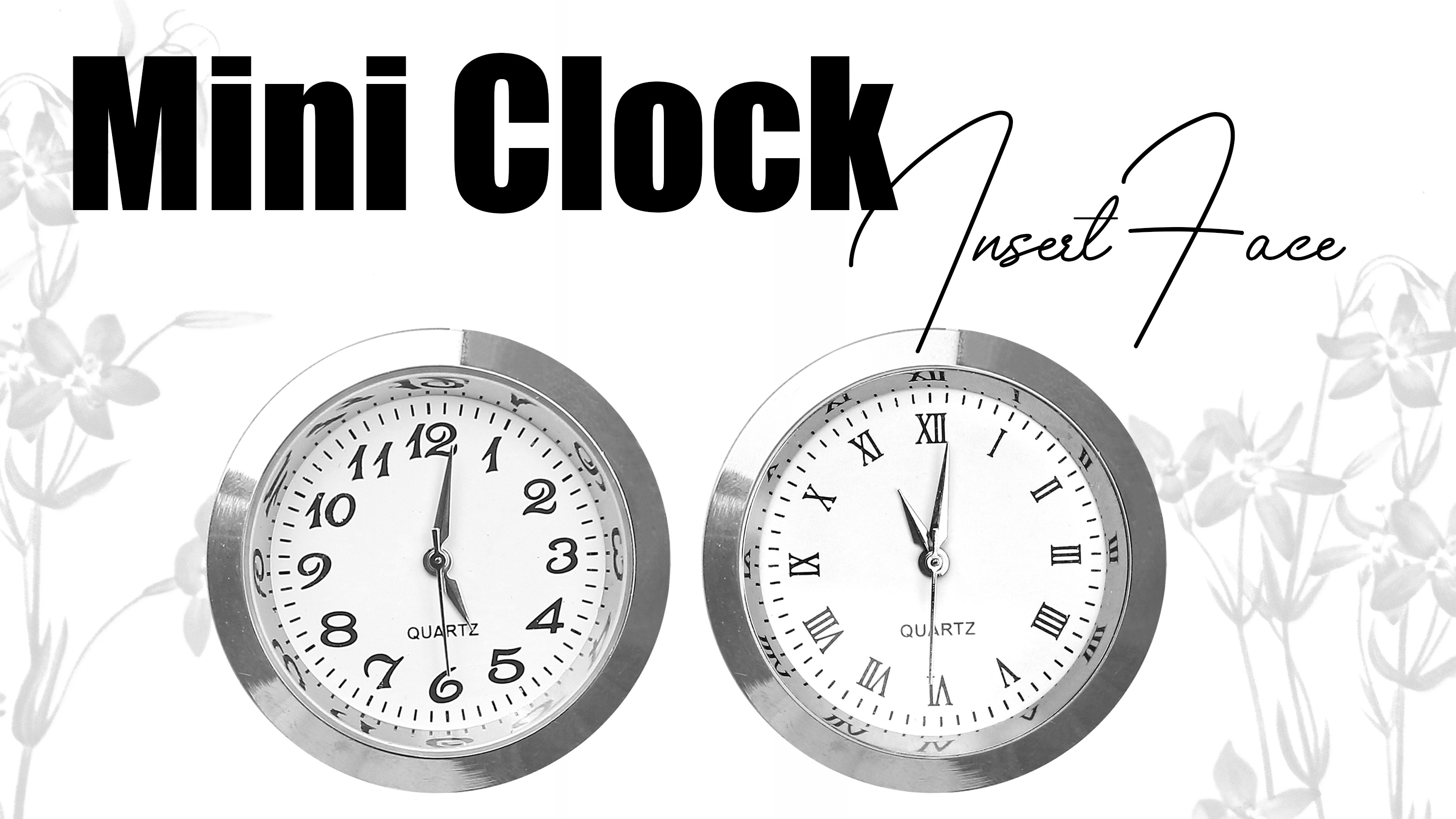 Mini Clock Insert Replacement Face, Fit 35mm (1.38) Hole Diameter, Round