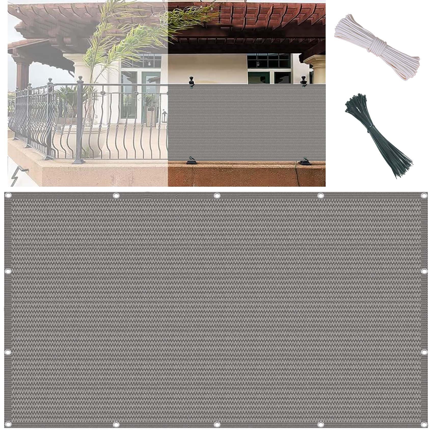 Lona de sombra de 60x900 cm premium transpirable color gris con ojales reforzados de jardín