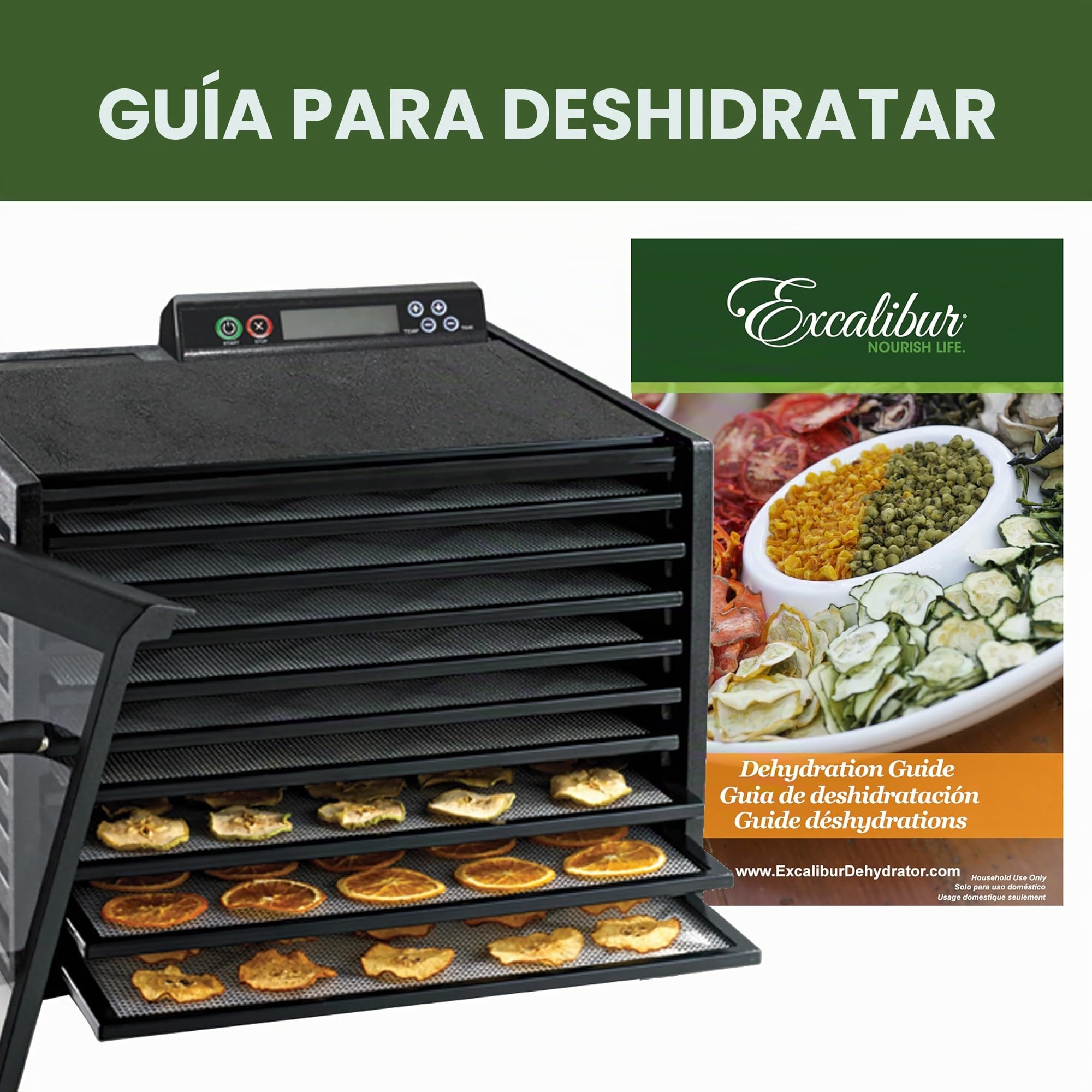 Excalibur 3948CDB 9-Tray Electric Food Dehydrator Clear Door for