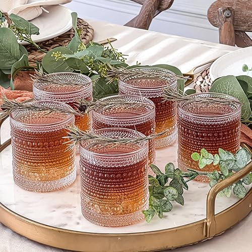Miniatura 2 de Kate Aspen Juego de 24 vasos transparentes con cuentas de hobnail (10 onzas), juego de cristalería vintage, juego de vasos de cóctel, vasos de jugo,