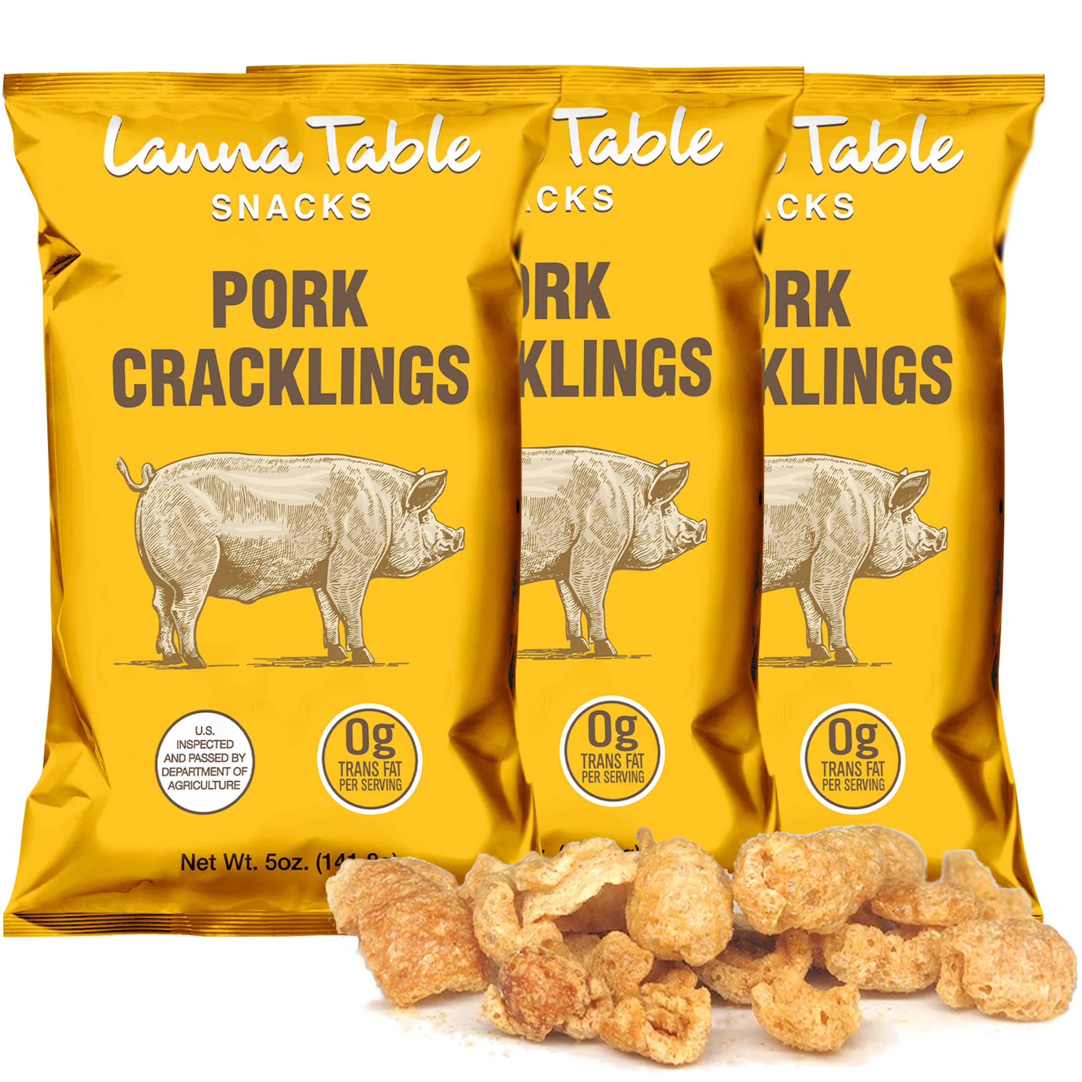 Buy LANNA TABLEPork Cracklins, Southern Flavor Chicharrones Style