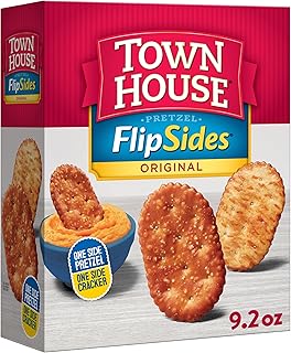 Town House FlipSides Oven Baked Crackers, Lunch Snacks, Snack Crackers, Original, 9.2oz Box (1 Box)