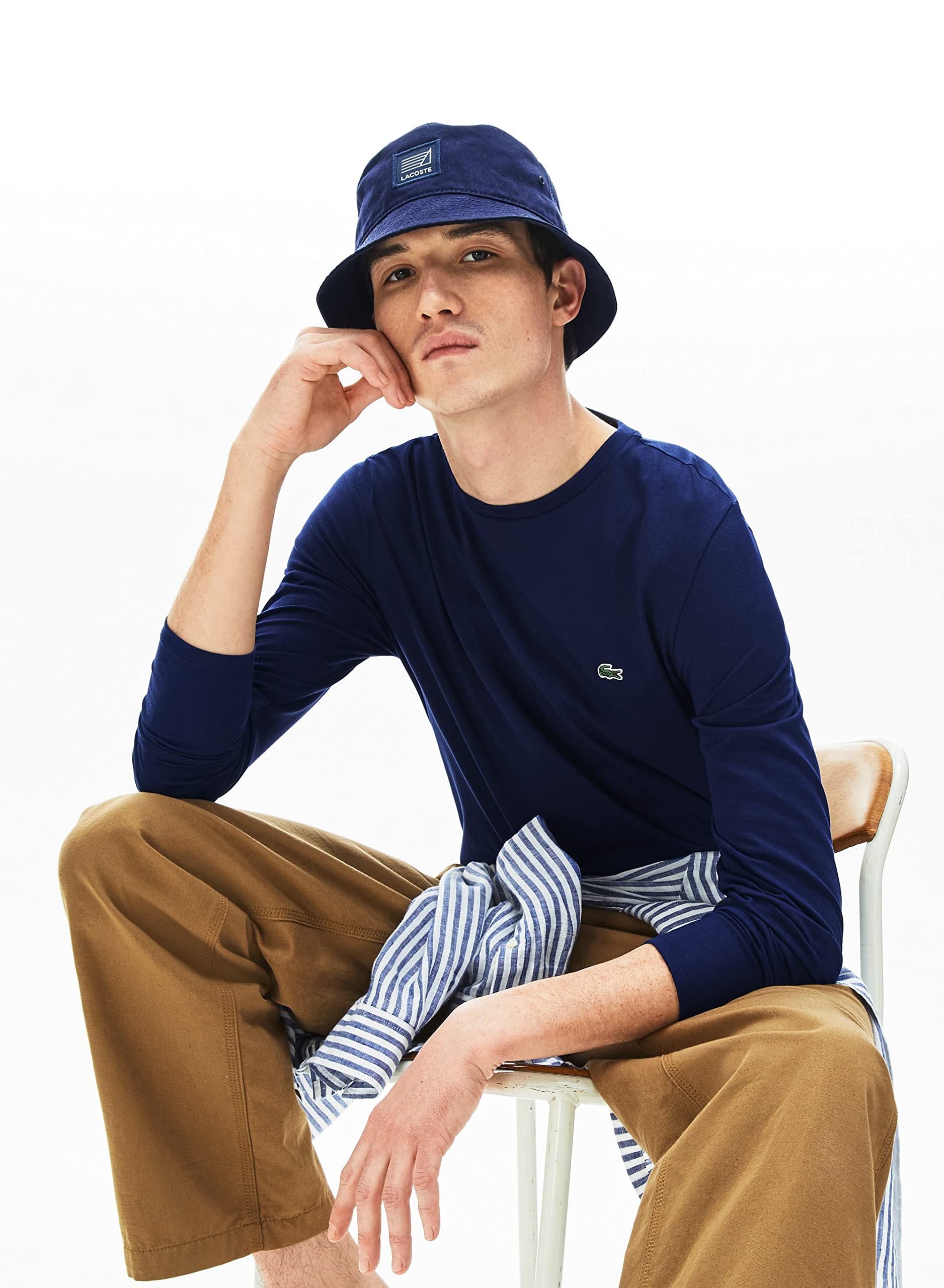 Lacoste T-shirt męski, Niebieski (morski), XS