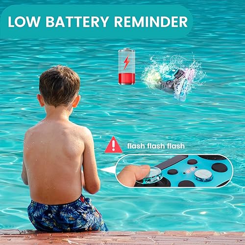 Miniatura 5 de Tecnock Coche de Control Remoto Anfibio, Coche RC de 4WD con Gestos con Control Remoto Impermeable, Coche RC de Acrobacias con Luces LED, Juguetes