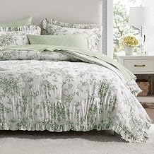 Madison Park Essentials Green Floral Comforter Set with Sheets Queen,7pc