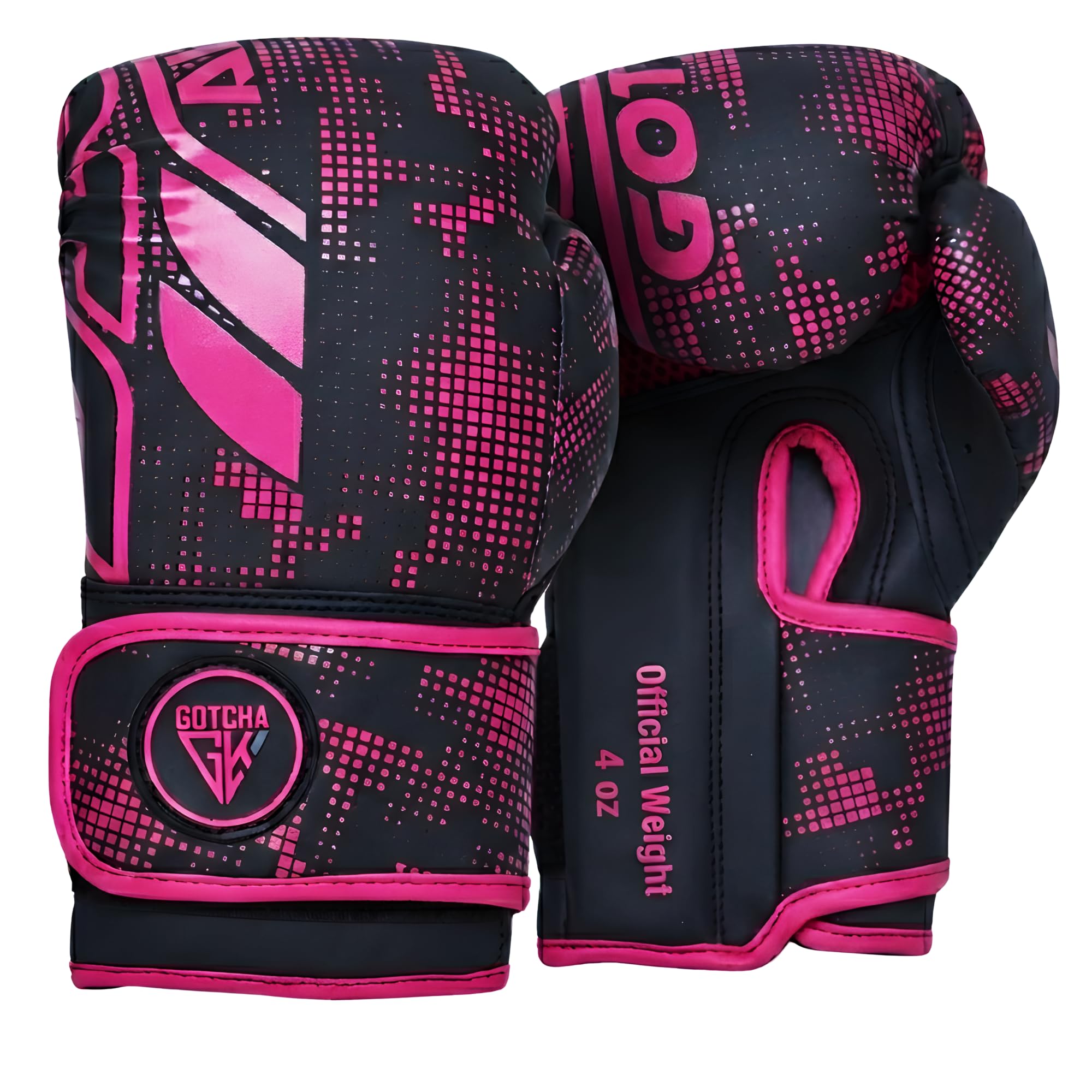 Kids Boxing Gloves - Junior Training Gloves 4oz & 6oz - Muay Thai Sparring MMA Kickboxing Punch Bag Boxing Gloves Kids, Maya Hide Leather Punching Fitness, Workouts & Practice (Pink, 4 oz)