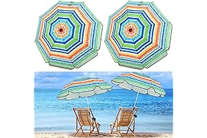 2-Pack Beach Chair Umbrellas with Universal Clamps