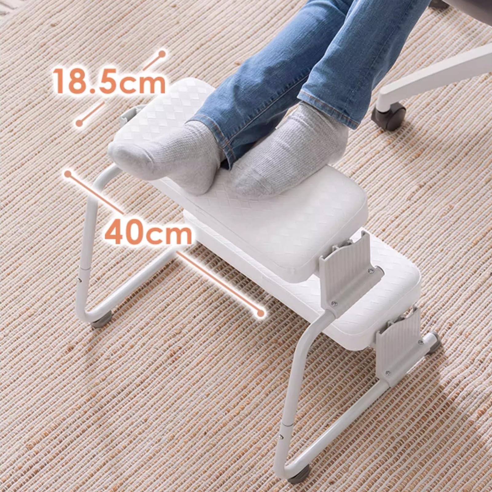 Reposapiés ergonómico debajo del escritorio, altura y ángulo ajustables, superficie antideslizante, taburete de doble escalón para sillas de juego de oficina y hogar