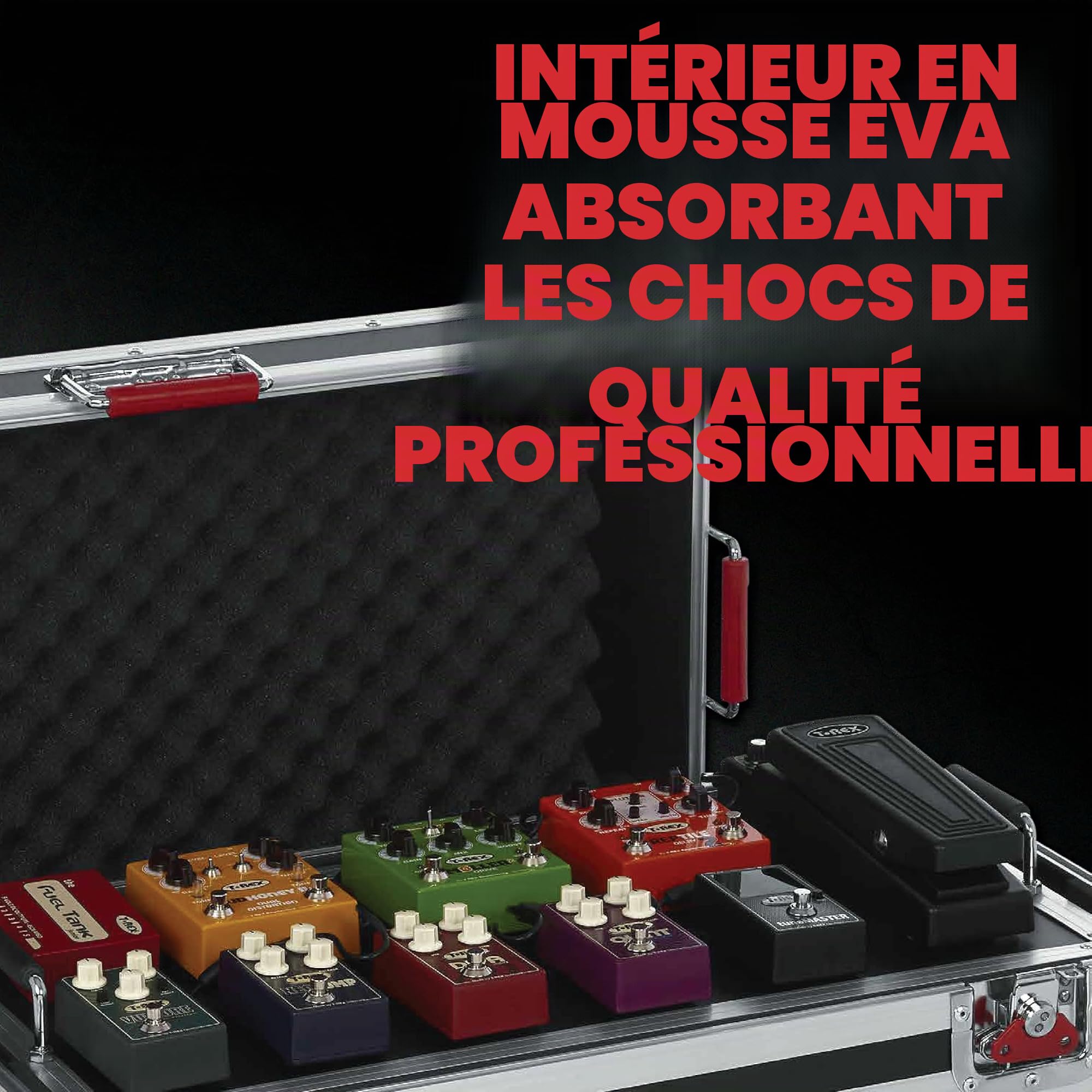 Gator Cases G-TOUR Series Pedal board pour guitare avec étui ATA, roues et poignée de traction; Large: 24" x 11" (G-TOUR PEDALBOARD-LGW)