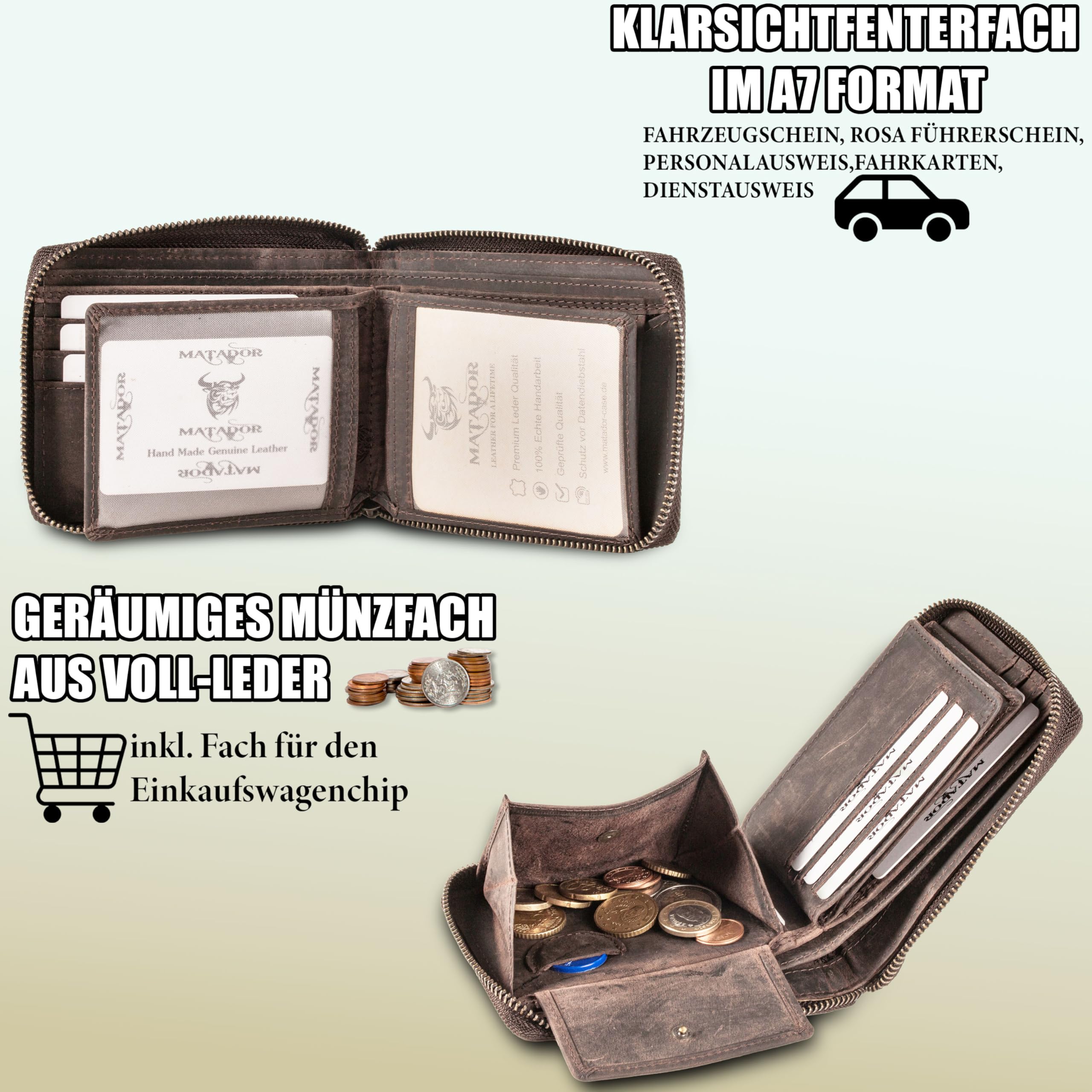 Matador BADALONA Cartera de Piel para Hombre Elegante con Bloqueo RFID