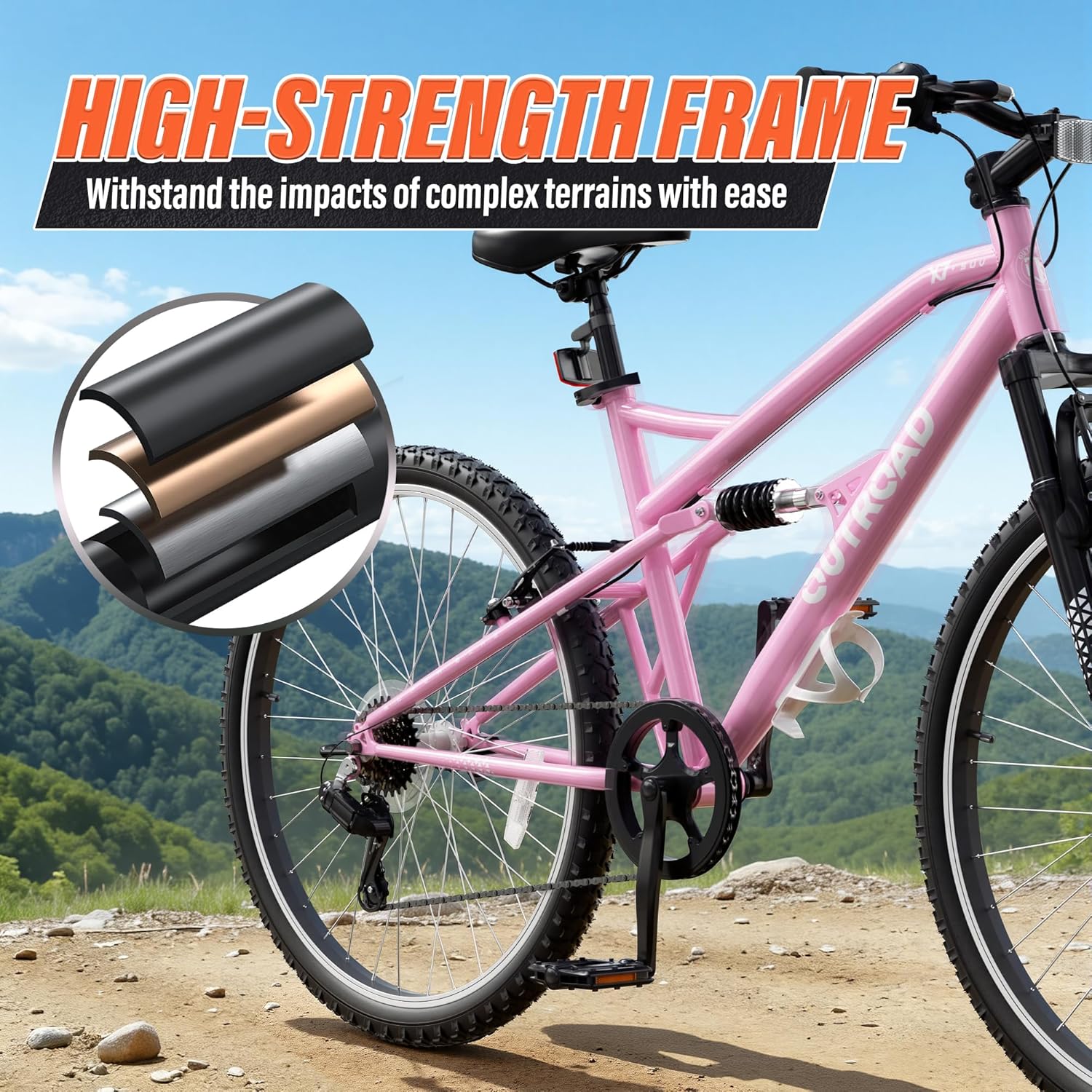 26 inch 7-Speed Commuter Bicycle,Hybrid Bicycle,Men's Cruiser Bike/Mountain Bike V Brake,Metal Frame, Adult Bike (Black, White, Blue, Green, Purple, Pink)