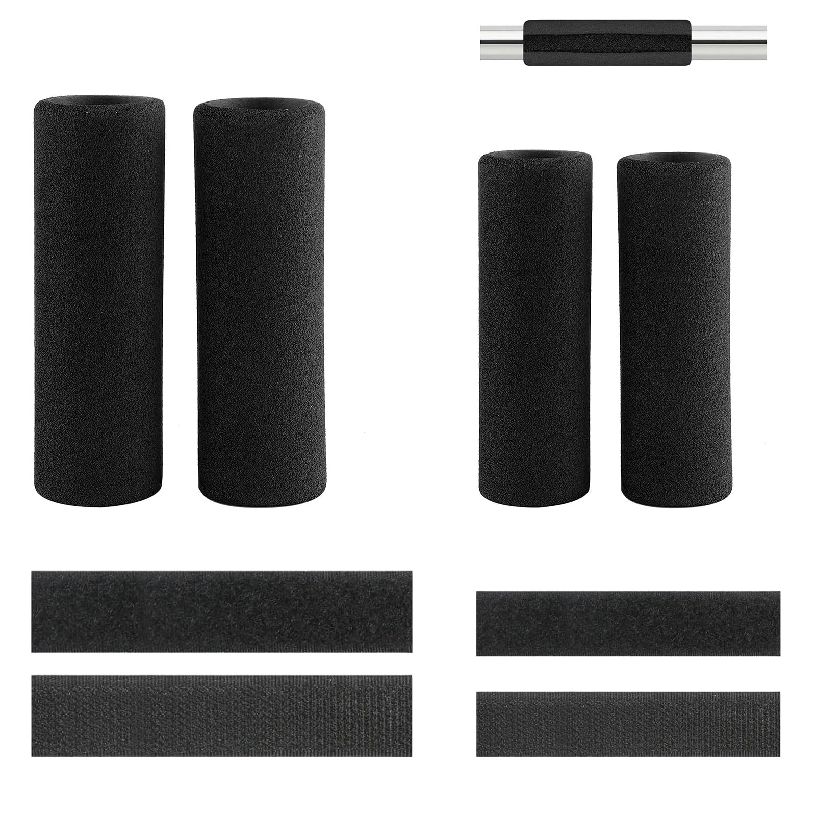 4 PCS Handle Grips 4.7 Inch Sponge Foam Grip Wrap Soft Comfortable Non-Slip Handle Grips Soft Buffer Tube Cover Shock Absorption Handle Covers for Fitness Bicycle Exercise Equipment