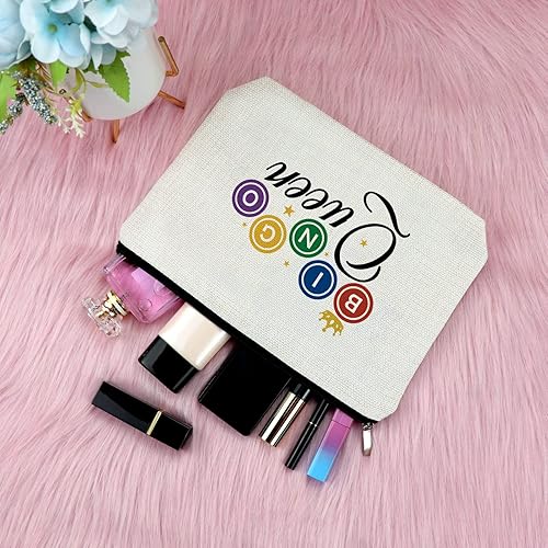 Miniatura 4 de Sfodiary Regalos de juego de bingo para adolescentes, bolsa de maquillaje para amantes del bingo y reina para jugadores, amantes del casino, bolsa