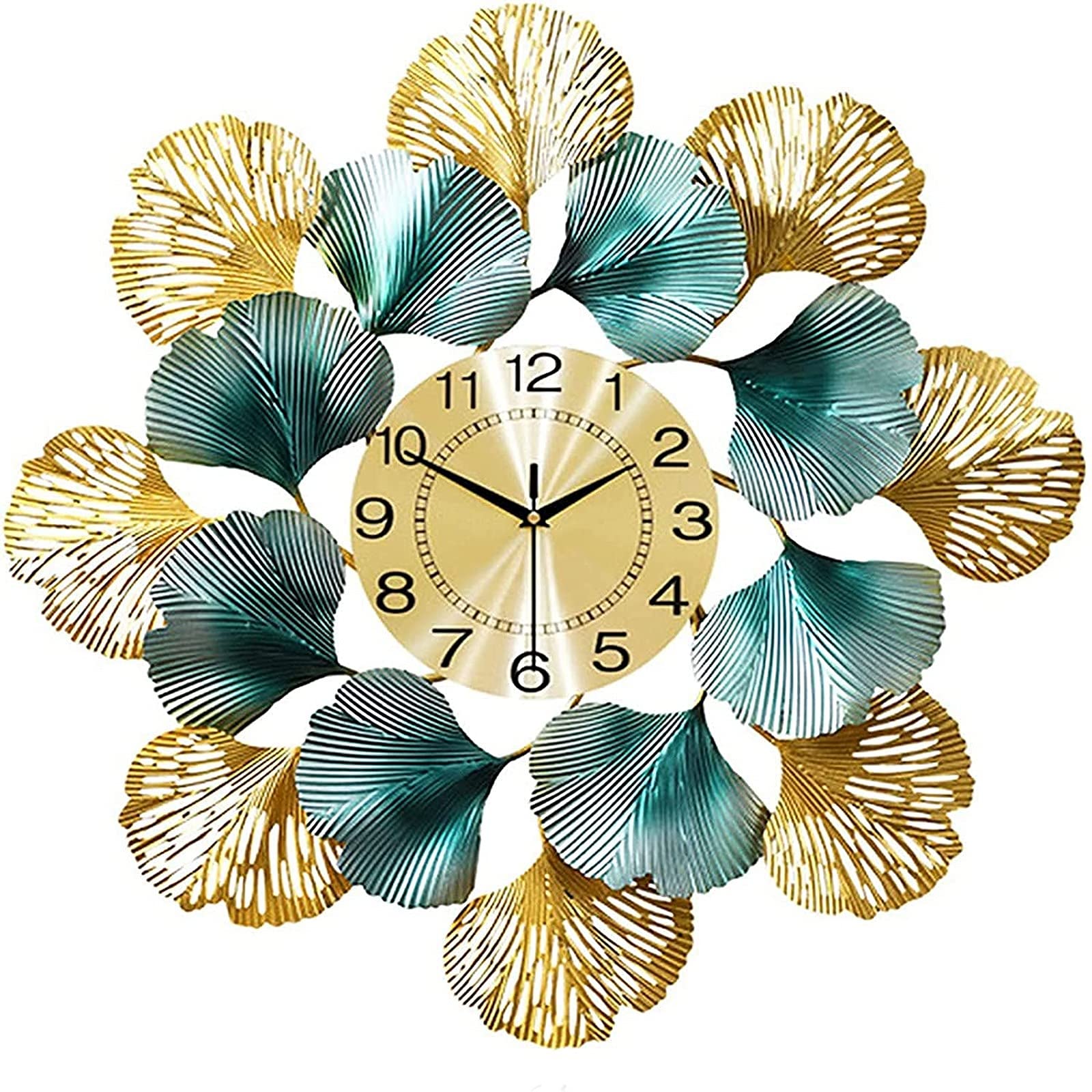 Grande horloge murale créative ginkgo pour sublimer la décoration de votre salon