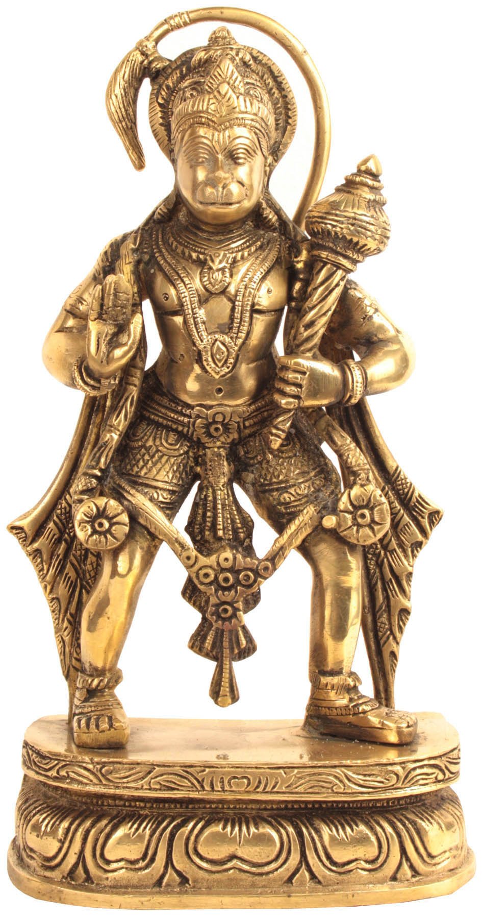Statue Hanuman en laiton figurine décoration Inde divinité hindoue