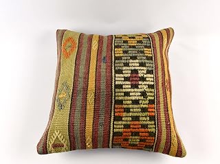 Kilim Cushion covers 50x50 cm Cushion Cover 20"x20" Bohemian Cushion Covers Organic Handmade Turkish Kilim Cushion Cover Living Room Kitchen Decor Floor Cushion Sofa Throw Pillow Case code 4656
