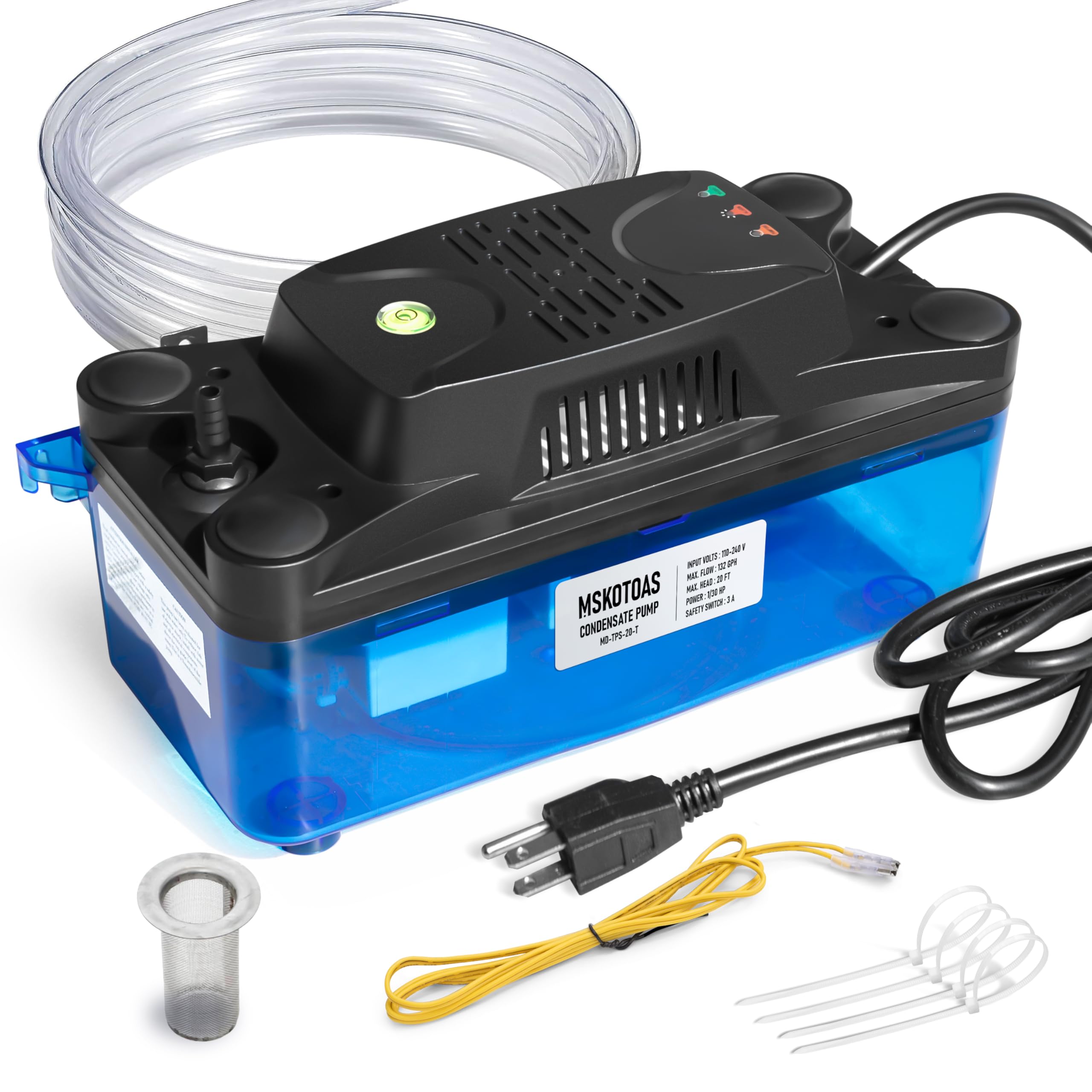 Amazon.com: 1/30 HP 132 GPH 20 FT Lift Transparent Condensate Pump