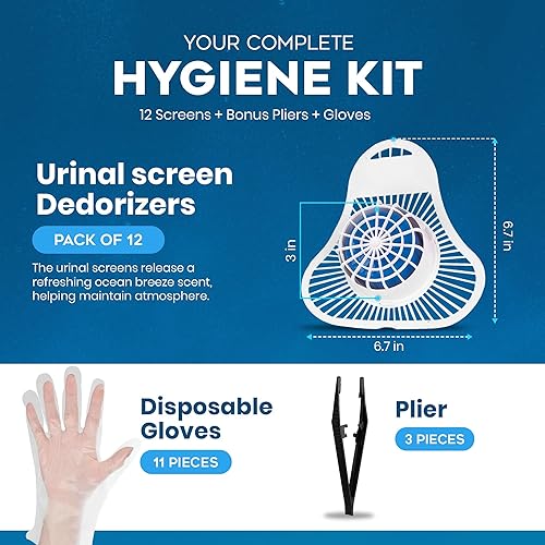 Miniatura 5 de Nuevos pasteles de orina de larga duración para baño de hombres, paquete de 12 desodorantes para pantalla de orinal, hasta 3000 flujos, aroma Ocean