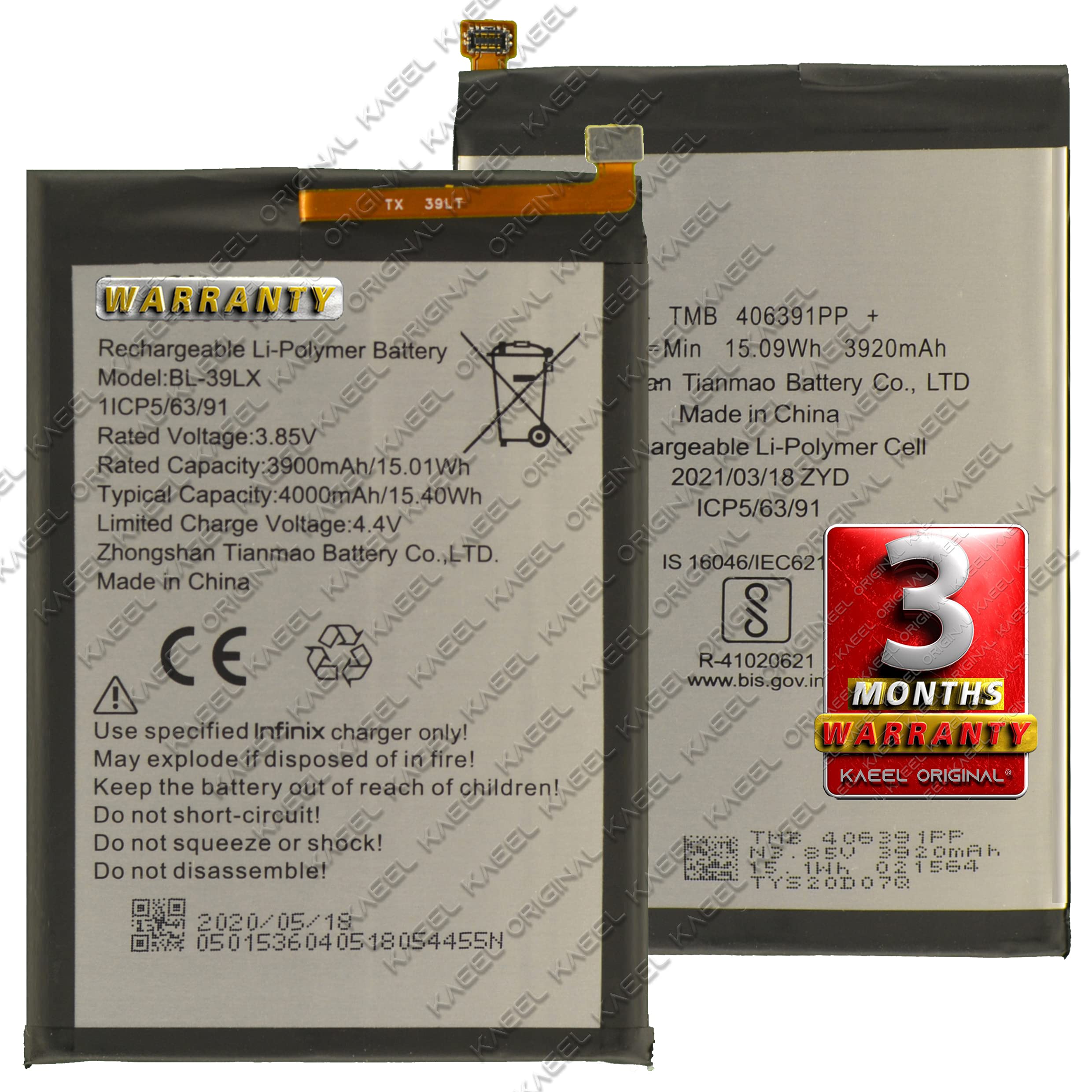 Kaeel Original Bl 39lx Battery 4000mah For Infinix Smart