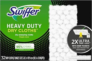Swiffer Heavy Duty Unscented Multi-Surface Cloth Refills for Floor Sweeping and Cleaning