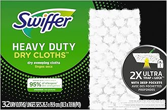 Sweeper Heavy Duty Dry Multi-Surface Cloth Refills for Floor Sweeping and Cleaning, Unscented, 32 Count