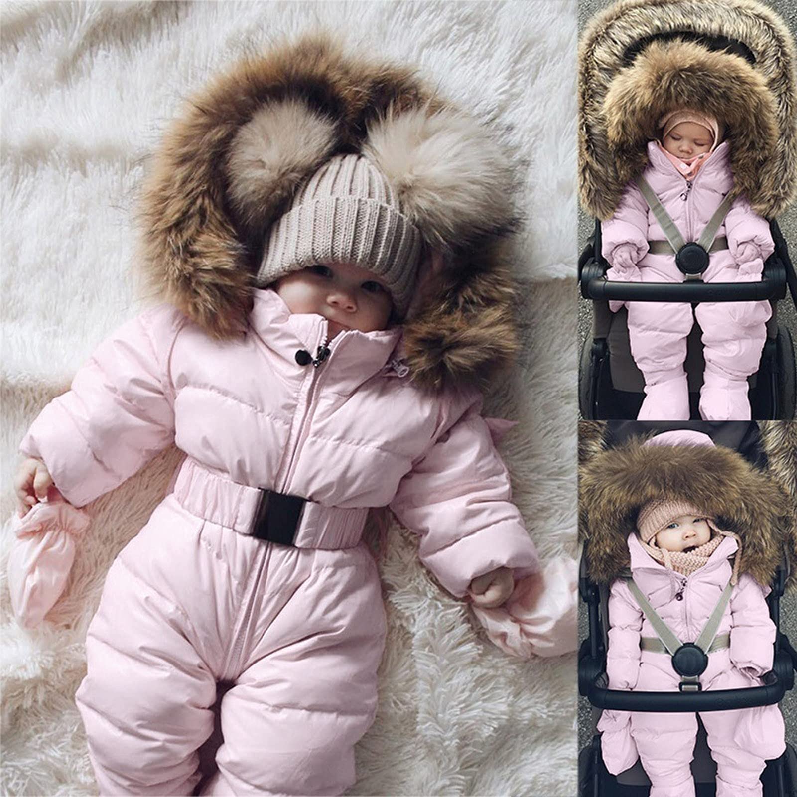 Cadeau pour fille avec chaud bébé tout-petit grenouillère combinaison de neige combinaison manteau veste fille hiver