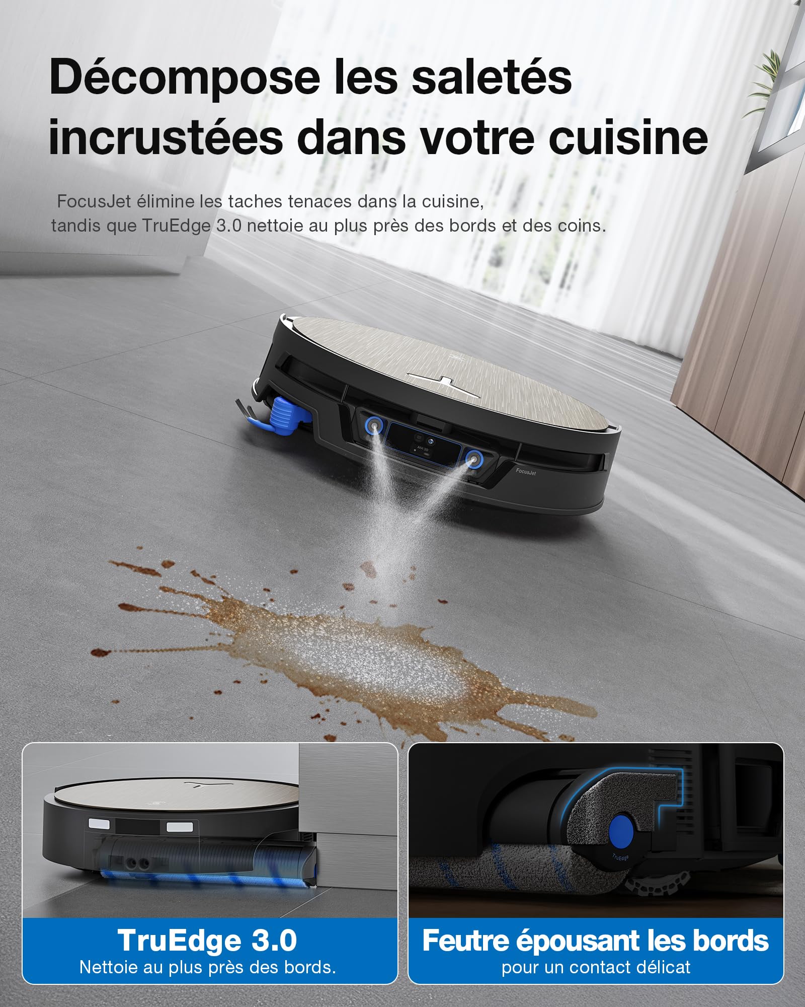 ECOVACS X12S OMNICYCLONE Robot Aspirateur Laveur 27 000 Pa, PowerBoost