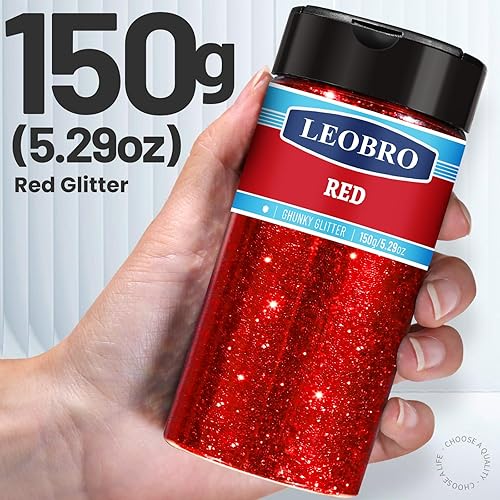 Miniatura 10 de LEOBRO Purpurina rosa, purpurina, 5.29 onzas, purpurina fina rosa intensa, purpurina iridiscente para manualidades, purpurina corporal con purpurina