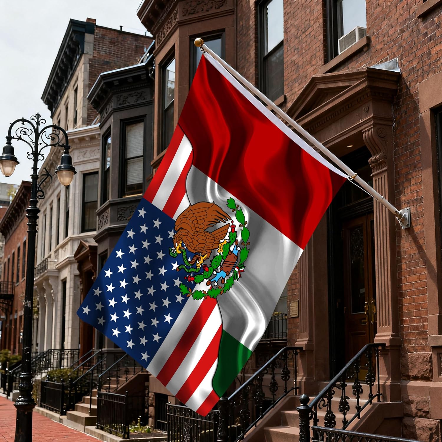 Mexico Mexican And American America Usa Michoacan Flags 2x3 Ft Double-Sided Printed With 2 Brass Grommets Indoor Outdoor Decorative Banner 2x3 Foot National Flag For Outside - Image 5