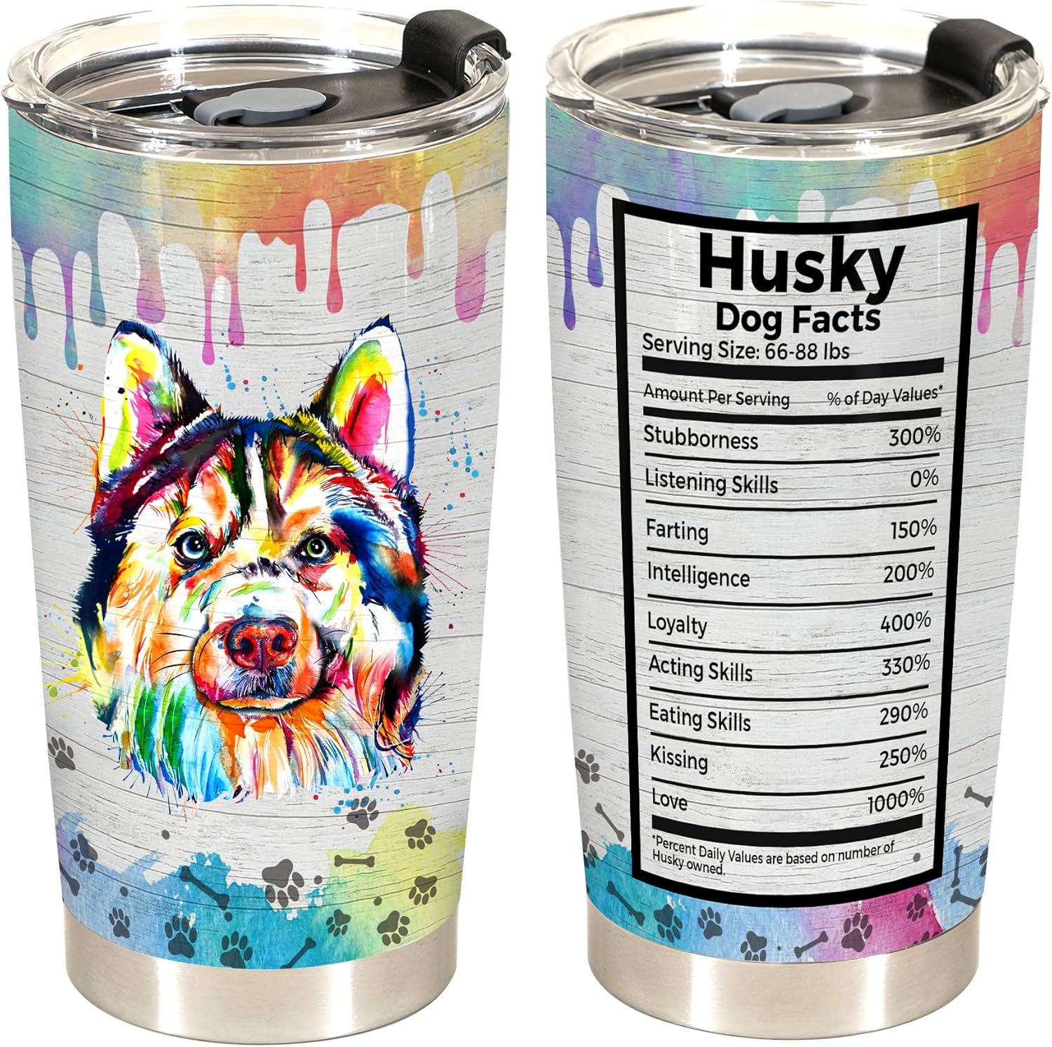 Gifts for Husky Lovers – 20oz Stainless Steel Tumbler Cup Mug, Funny and Unique Gift for Husky Dog Owners, Perfect for Christmas, Xmas, Birthday, and Anniversary Celebrations