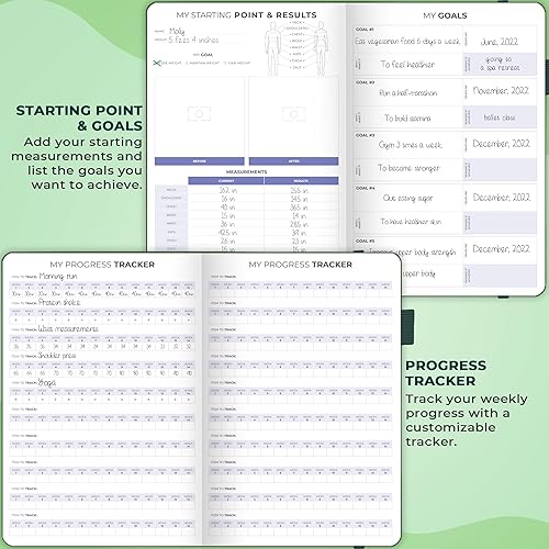 Vista 63 de Clever Fox Diario de fitness & Food – Planificador de nutrición y entrenamiento para mujeres y hombres – Libro de registro de ejercicio de dieta