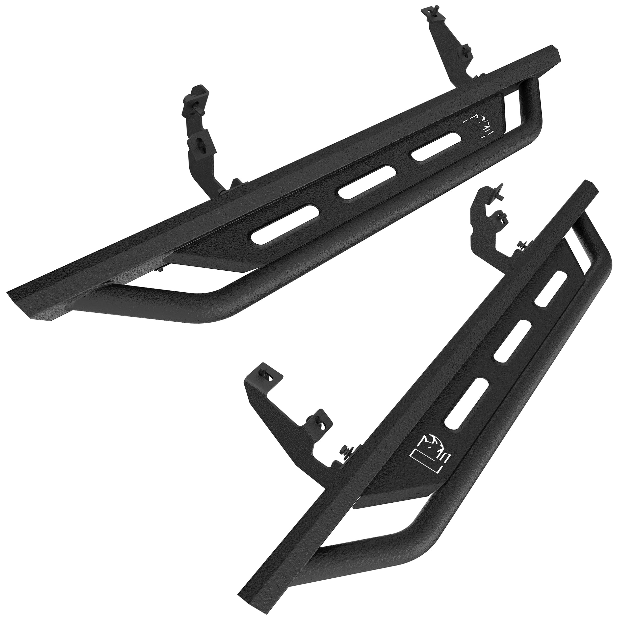 RYNOSKIN Running Boards Fits 2021-2026 Ford Bronco 2 Door, Heavy Duty Bronco Off-Road Side Steps SUV Steel Nerf Bars Drop Steps Heavy Texture Black