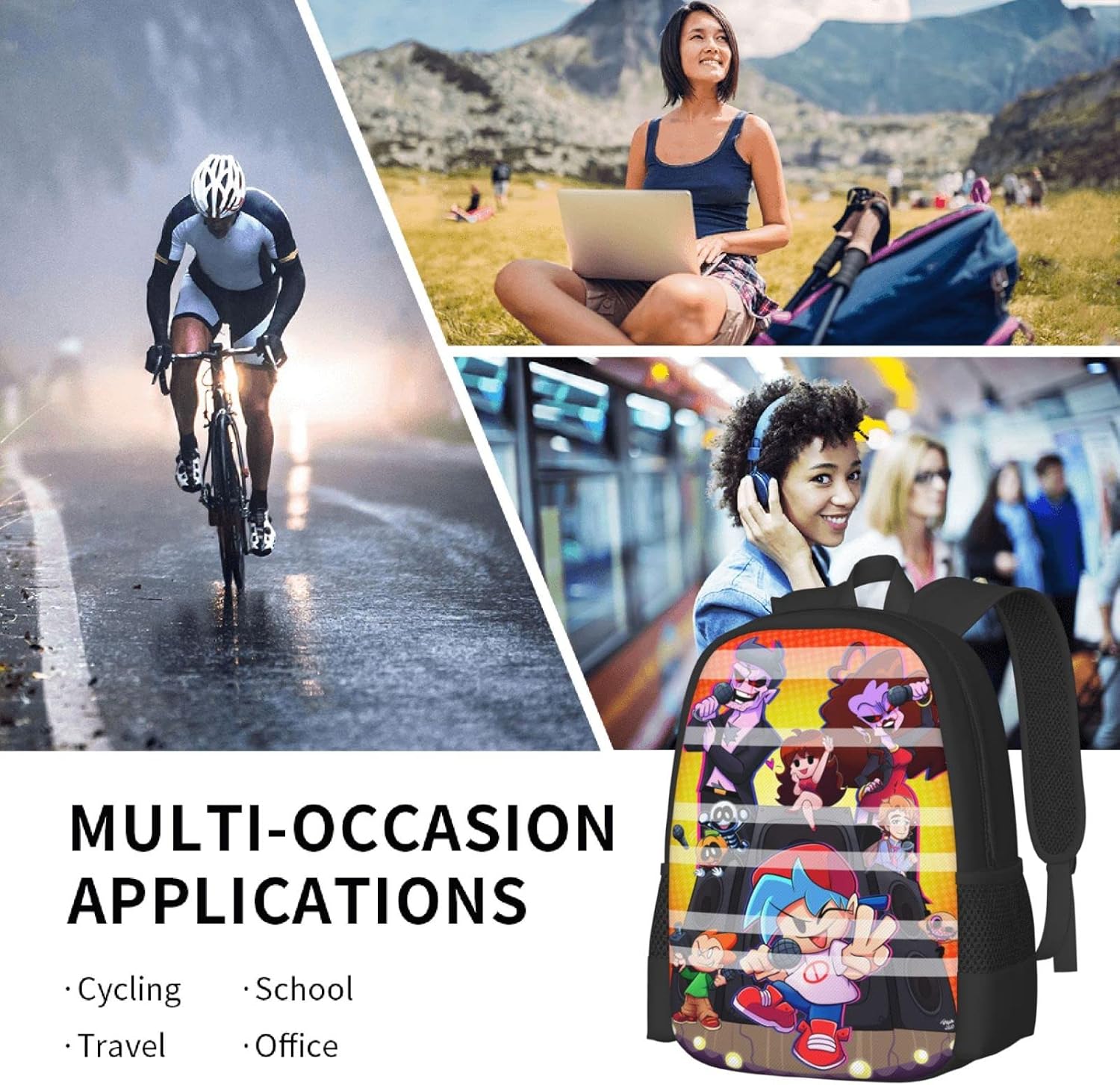 Backpack Cartoon Computer Bag Anime Backpack Work Out Unisex, Travel Camping Park Picnic Gift 003