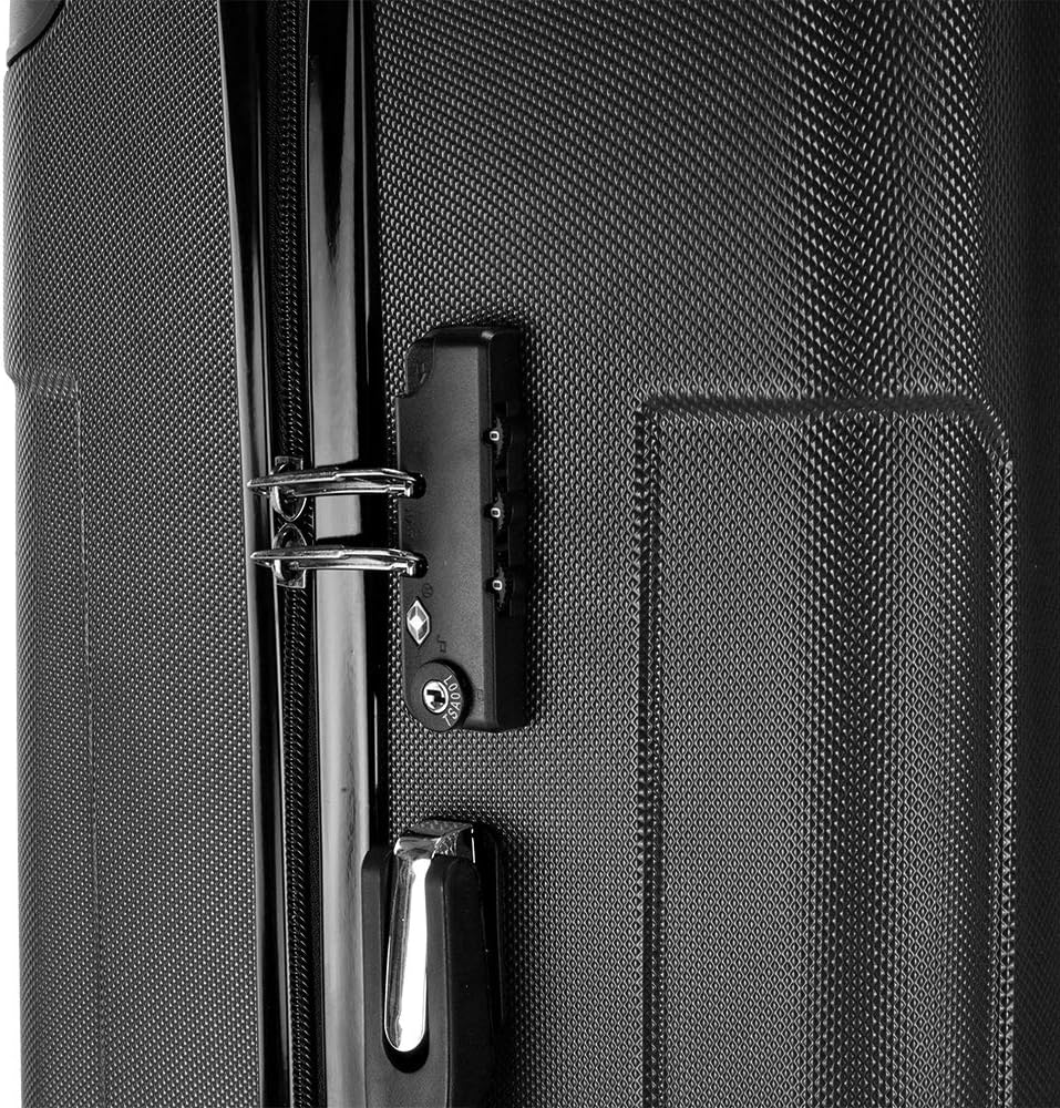 HomVent 3 Piece Luggage Set with Spinner Wheels Suitcase Set with TSA Lock Hard Shell Luggage Suitable for Women,Men,Travel 3 PCS 20 24 28 inch (Dark Black E)