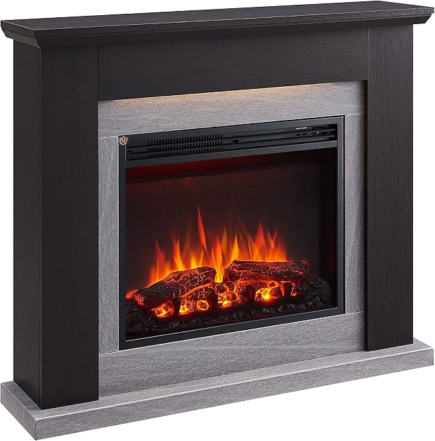 FLAMME Mardella Fireplace with 40" surround with 2kW Fireplace Heater Espresso Oak Multiple Colours Available