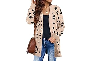 SheIn Women's Leopard Long Sleeve Cardigan
