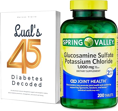 Eleva la comodidad de las articulaciones con las tabletas de glucosamina de 1,000 mg de Spring Valley. Incluye imán de nevera Luall + glucosamina de
