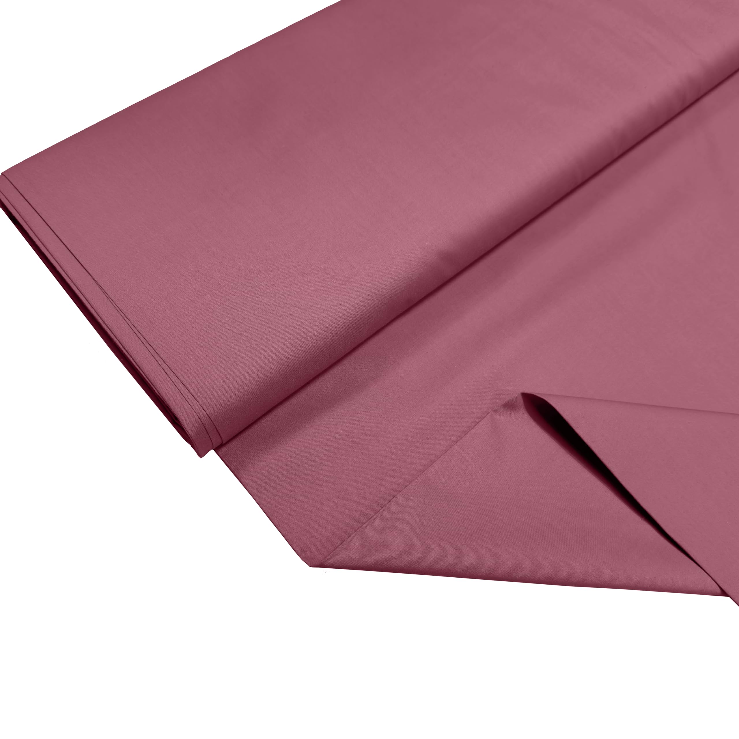 100% Cotton Percale Fabric – 200 Thread Count, 120 GSM, Breathable & Durable Material for Bedding, Quilting & Sewing - 200cm x 112cm (Rose)