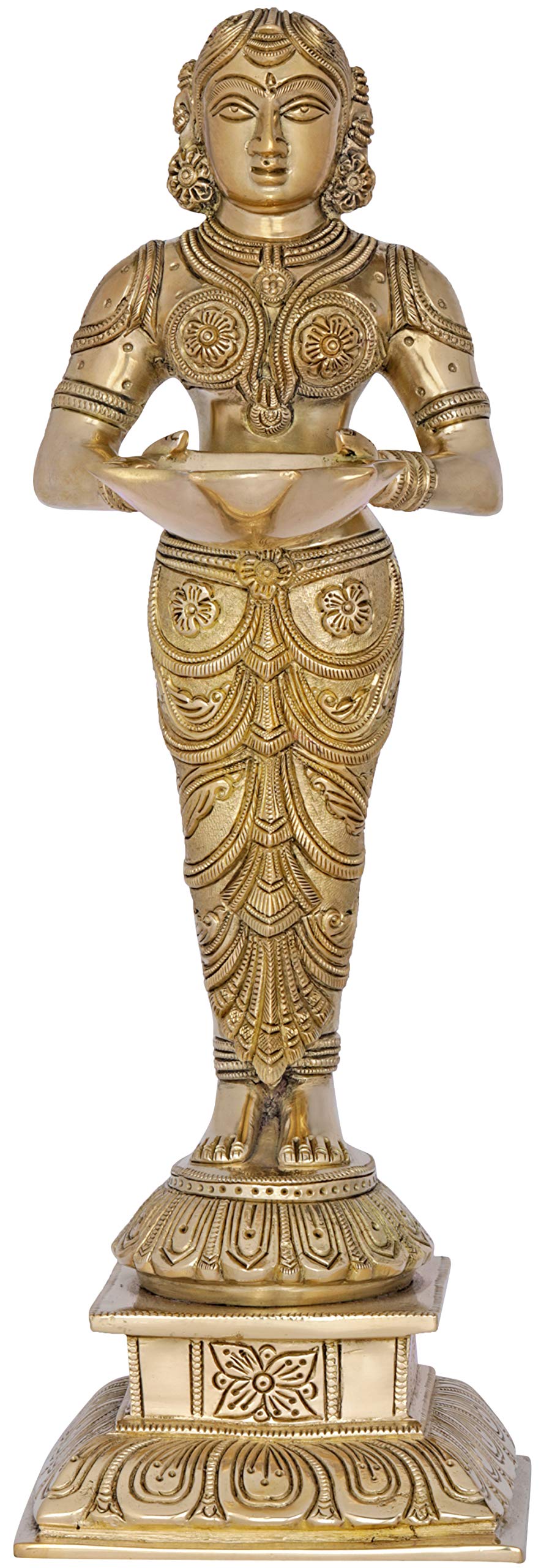 Statue Deepalakshmi en laiton Exotic India de qualité supérieure