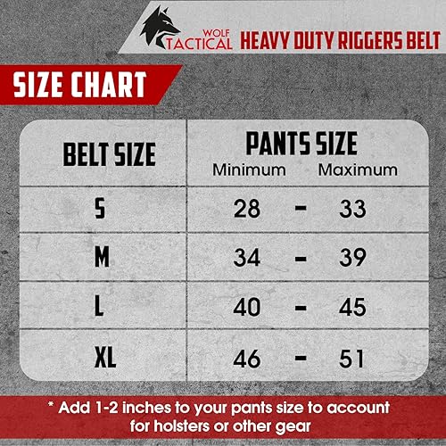 Miniatura 7 de WOLF TACTICAL Cinturón de aparejos de alta resistencia - Cinturón de pistola EDC de nailon reforzado de 2 capas de 1.75 pulgadas