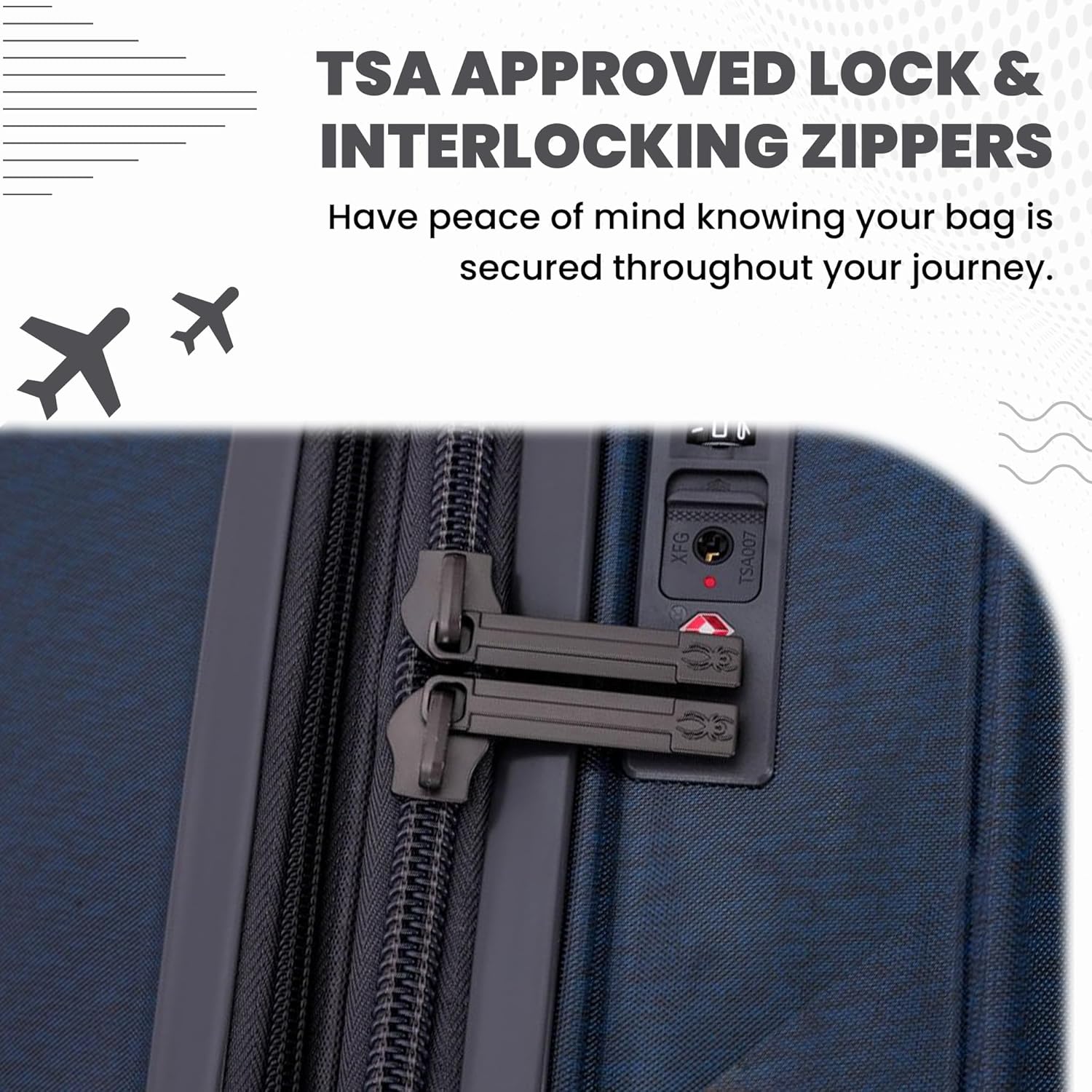 Spyder Rails 3 Piece Luggage Set with 360° Spinner Wheels, TSA Approved Lock (20 Inch Carry-On, 25 Inch Checked, 29 Inch Checked)