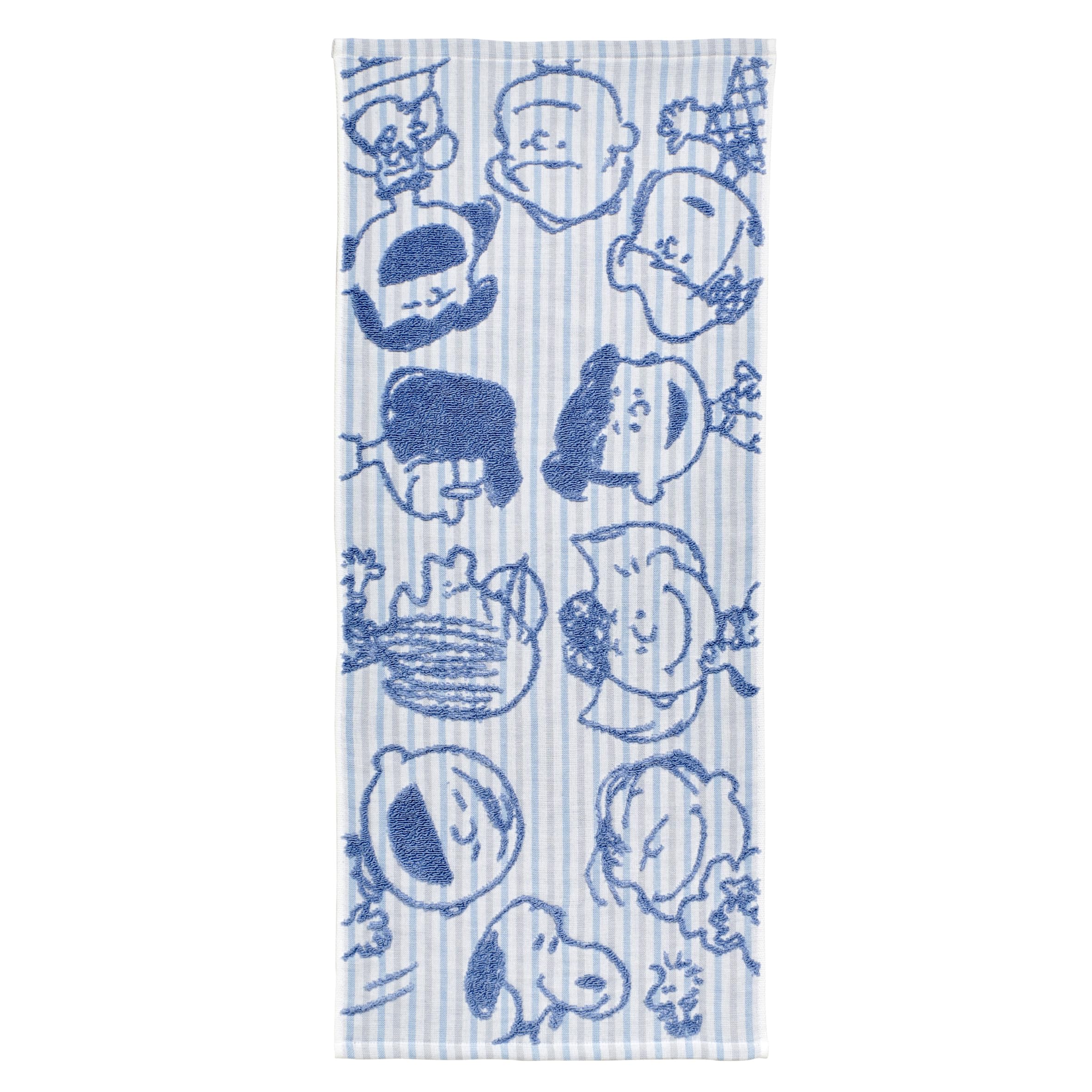 Nishikawa XT26132600 PN6602TW Smile Face Towel, 13.4 x 31.5 inches (34 x 80 cm), Washable, 100% Cotton, No Twist Gauze, Fluffy, Soft, with Imabari Name Included, Blue